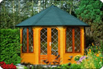 Log Cabin 3.0m Octagonlal Summerhouse Lugarde Prima excellent de-luxe