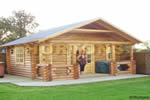 Log Cabin 5m x 4m Worcester 180mm round log cabin
