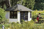 Log Cabin 3.5 x 3m Oval Summerhouse Lugarde Prima Jasmine