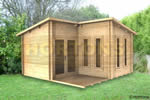 Log Cabin 4x4m Alton L shape Log Cabin
