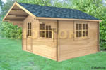 Log Cabin 4x4m Log Cabin - Midhurst 35mm single skin walls