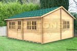 Log Cabin 5.5x5m Luton Log Cabin + mezzanine